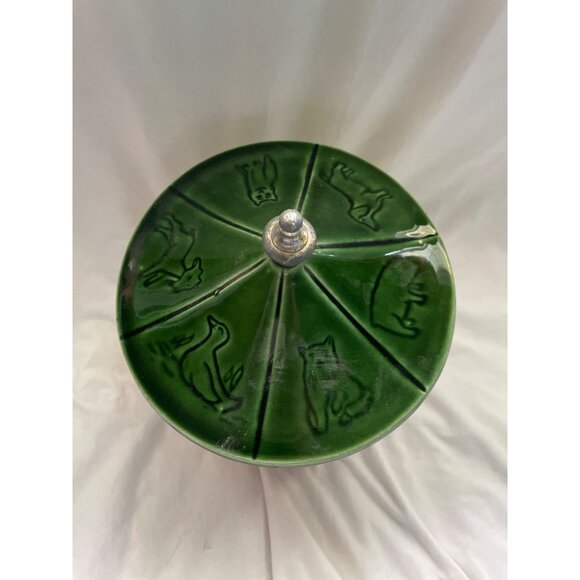 Vintage McCoy Humpty Dumpty Cookie Jar Lid Featuring Animal Motifs Ceramic Rare - Picture 2 of 16